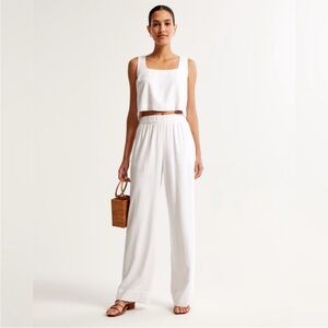 Abercrombie & Fitch White Wide Leg Pants